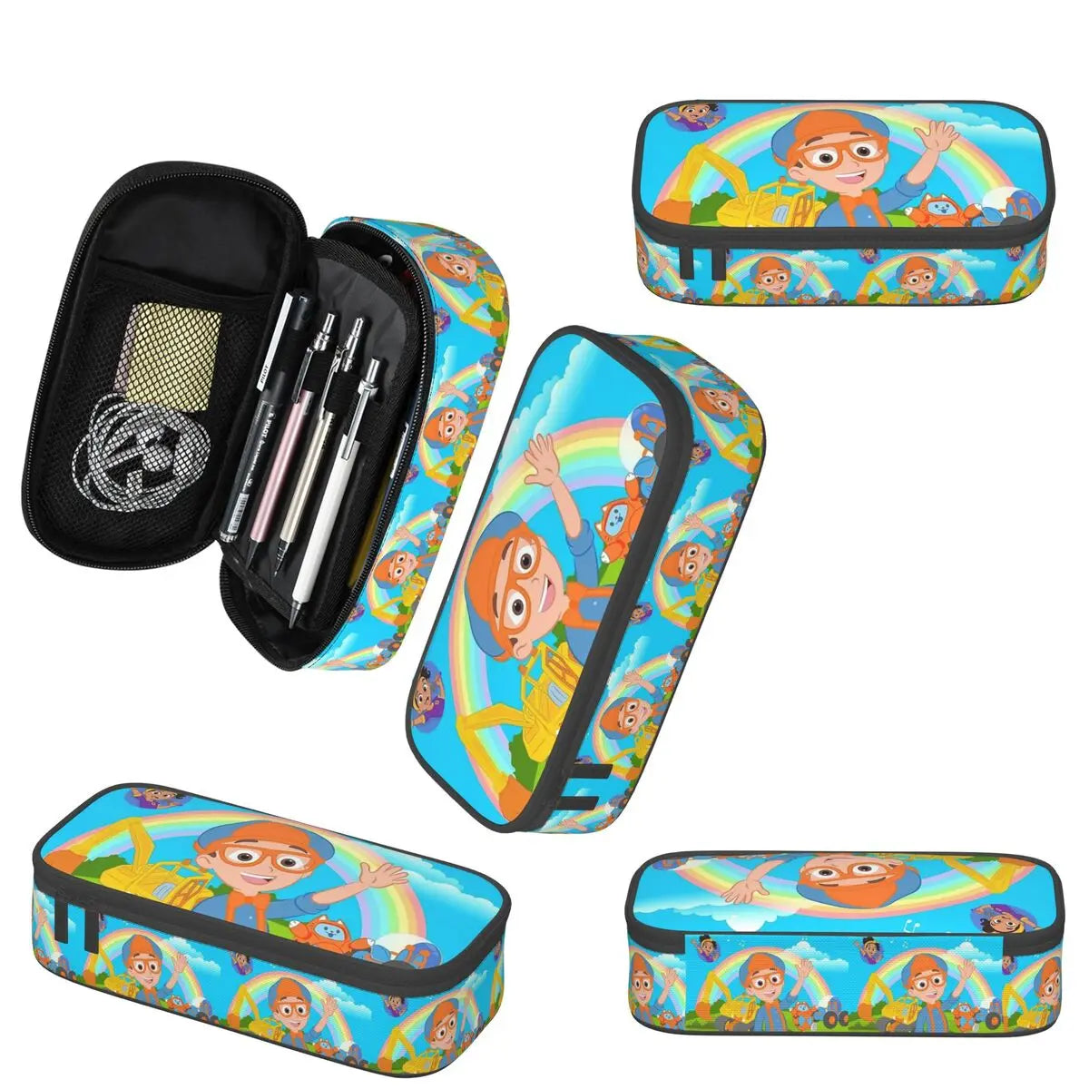 Meekah And Blippi Pencil Case for Boy Girl School Pen Box Pencil Bag Stationery Supplies Pen Holder Bag