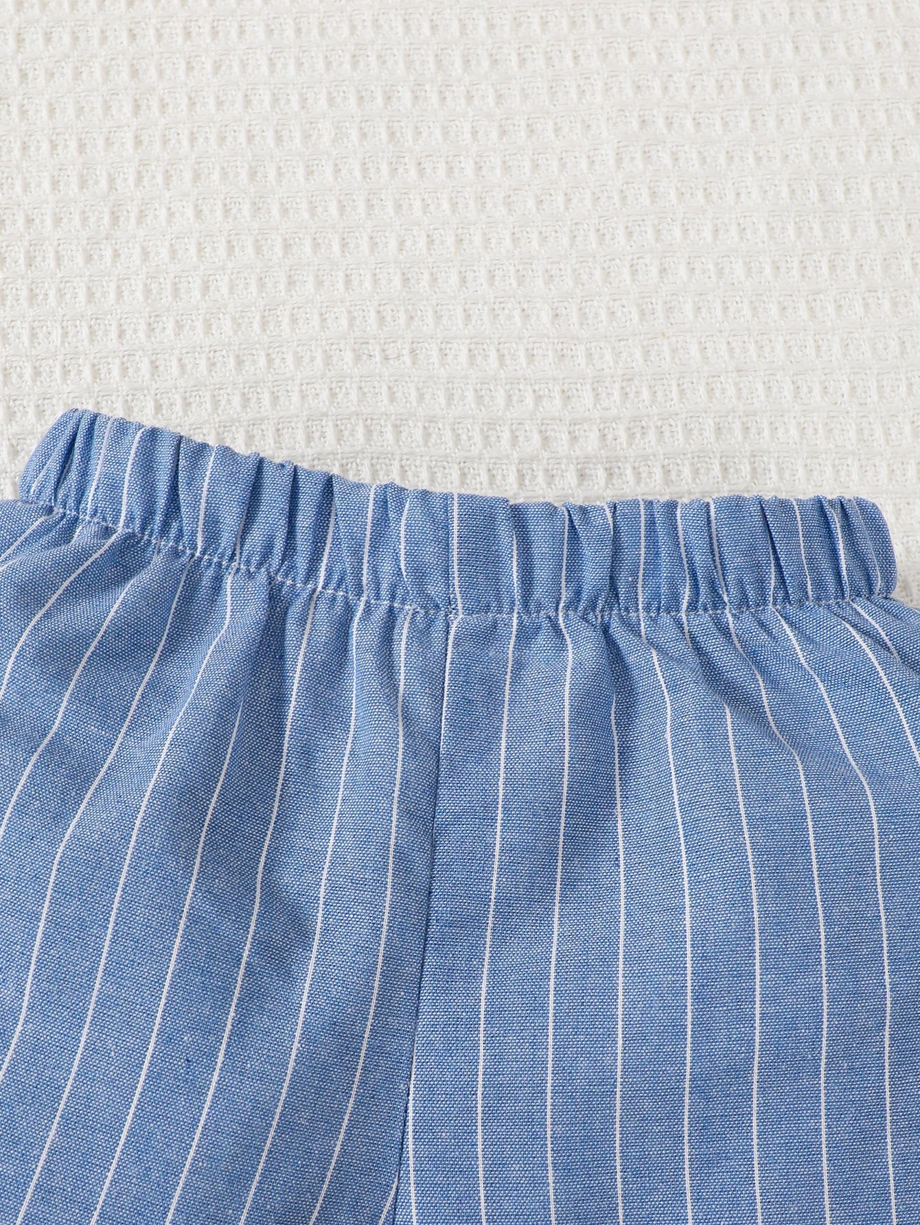 Baby Boy Little Gentleman Set Lapel Stripe Fake Two piece Top and Shorts Set Suitable for 0-3 Year Toddlers Birthday Party Set