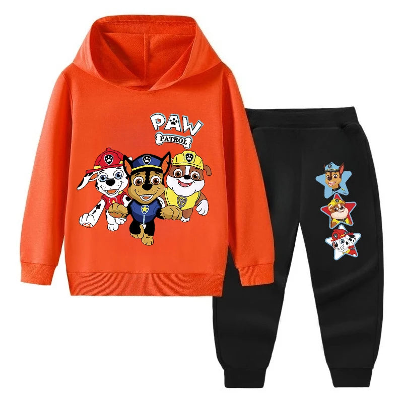 PAW Patrol Thin Hoodies Sweatshirts Children's Sets Child Boy Tops + Pants 2 Pcs Suits Kids Boys Cartoon Printed Tracksuits Set