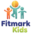 Logo of Fitmark Kids with colorful stick figures on a white background