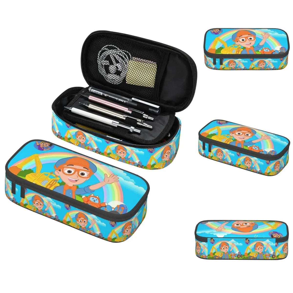 Meekah And Blippi Pencil Case for Boy Girl School Pen Box Pencil Bag Stationery Supplies Pen Holder Bag