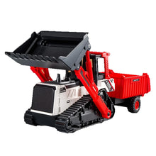 1/24 Multi-Functional Bulldozer Model SimulationTruck Double-Head Car Forklift Inertial Transport Vehicle Toys for Boys Kid Gift