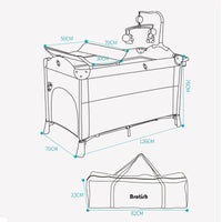 Multifunctional Portable Baby Crib Foldable Baby Cot With Diaper Table Cradle Rocker Kid Game Bed Bedroom Furniture For 0-6years