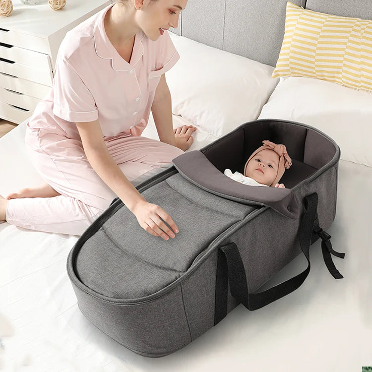 2 In 1 Portable Bassinet Baby Bed Nest Backpack Cribs With Bear Snuggle Swaddle Lounger For Hospital Park Use