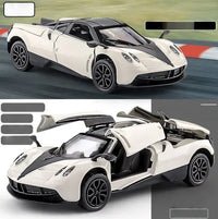 Three-Door Alloy Miniature Car Model Toy for Boys Children's Racing Car Sports Car Pullback Feature Collectible Vehicle Model