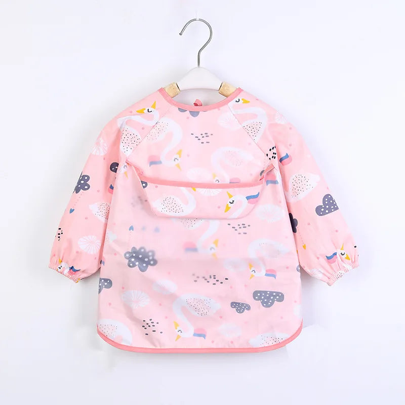 Kids Baby Bibs Toddler Waterproof Scarf Long Sleeve Apron Feeding Bibs for Infant