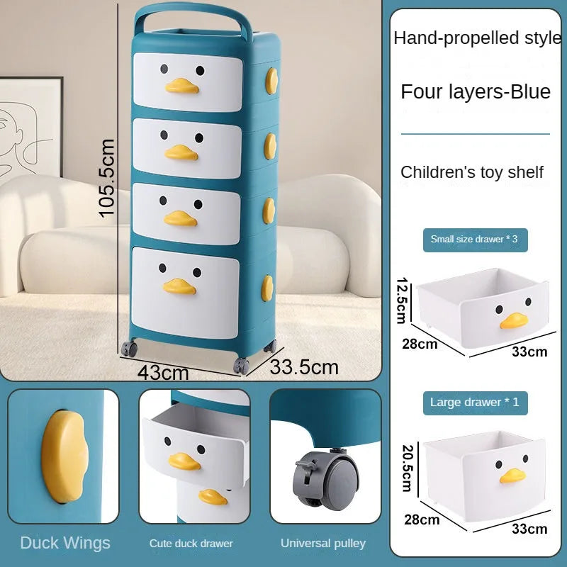 Cartoon Bedside Table Children's Storage Cabinets Finishing Rack Cabinet Cosmetic Organizers Sundries Sorting Bedroom Furniture