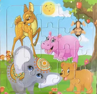 20Piece 3D Wooden Puzzle Cartoon Animal Vehicle Cognitive Jigsaw Puzzle Early Learning Educational Puzzle Toys for Children