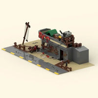 NEW 862PCS Hot Selling City Street View MOC Apocolypse Trashed Diner Diorama model DIY creative ideas Toy Assembly Puzzle Gift