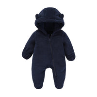 Newborn Baby Flannel Rompers Soft Warm Autumn Winter Bodysuit for Boys & Girls Cartoon Print Jumpsuit 0-19M Newborn Baby Clothes