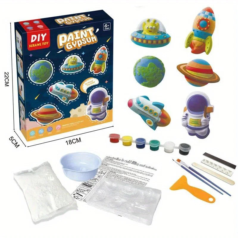 DIY Youth Stone Drawing Toys Graffiti Gypsum Drawing Educational Toys Handicraft Activity Games Dinosaur Decoration Set  Pod