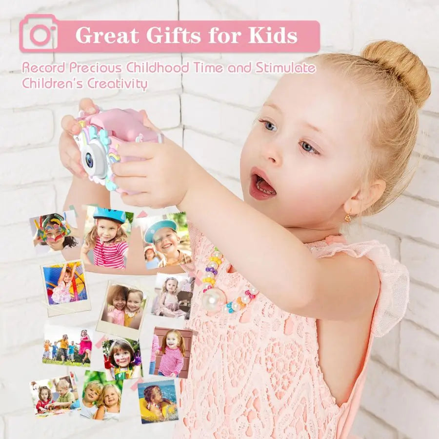 Kids Digital Camera - 1080P HD, 32GB Memory Card, Selfie Function, Shockproof Design, Best Gift for Children,