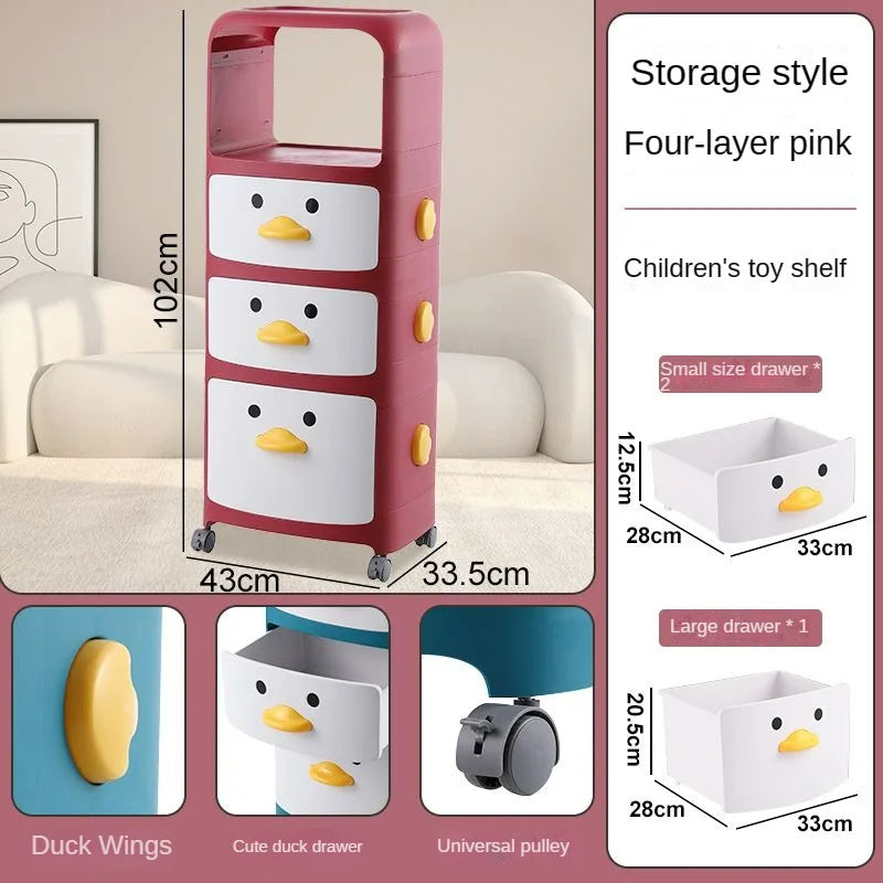 Cartoon Bedside Table Children's Storage Cabinets Finishing Rack Cabinet Cosmetic Organizers Sundries Sorting Bedroom Furniture