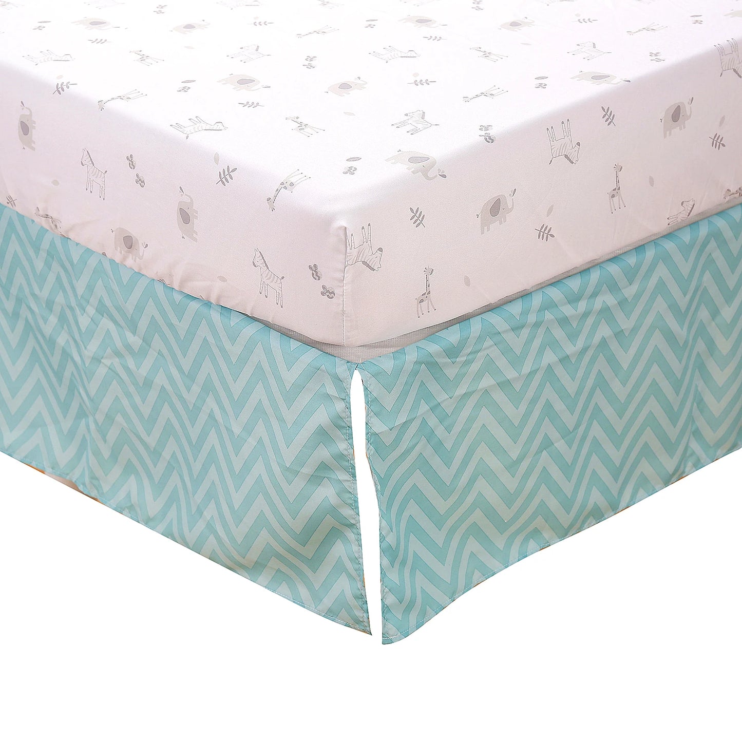 3Pcs Luxury Super Soft Breathable Cot Bedsheets Crib Bedding Set for Kids Baby Boys (Baby Comforter Fitted Sheet Crib Skirt)