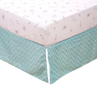 3Pcs Luxury Super Soft Breathable Cot Bedsheets Crib Bedding Set for Kids Baby Boys (Baby Comforter Fitted Sheet Crib Skirt)