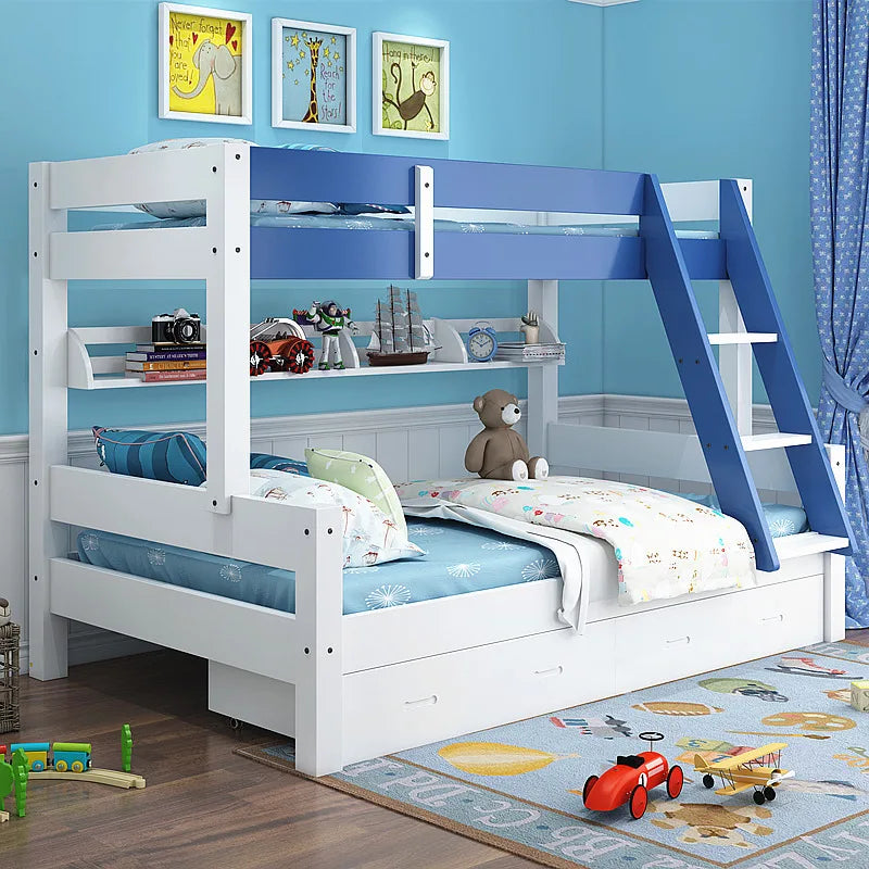 Bunk Beds for Children - Modern Simple Design - Solid Wood Construction with Storage Function - Ideal for Kids Bunk Bed Kid Bed