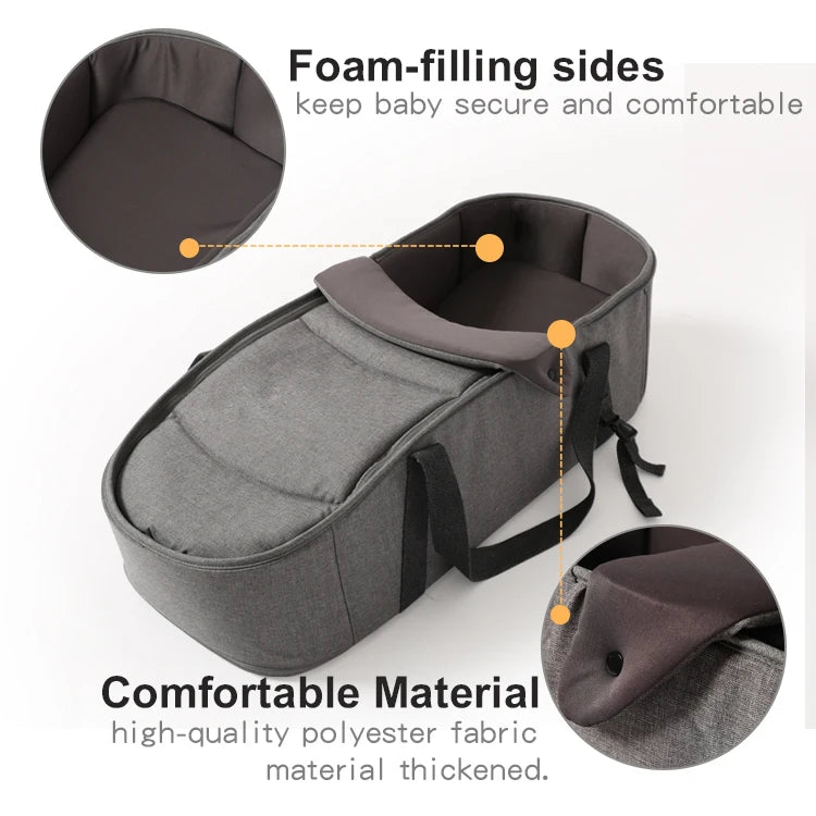 2 In 1 Portable Bassinet Baby Bed Nest Backpack Cribs With Bear Snuggle Swaddle Lounger For Hospital Park Use
