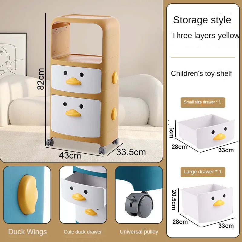 Cartoon Bedside Table Children's Storage Cabinets Finishing Rack Cabinet Cosmetic Organizers Sundries Sorting Bedroom Furniture