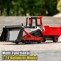 1/24 Multi-Functional Bulldozer Model SimulationTruck Double-Head Car Forklift Inertial Transport Vehicle Toys for Boys Kid Gift
