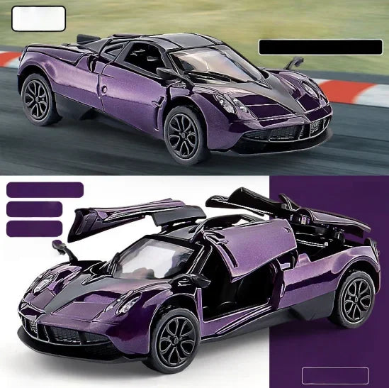 Three-Door Alloy Miniature Car Model Toy for Boys Children's Racing Car Sports Car Pullback Feature Collectible Vehicle Model