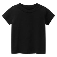 Kids Plain T Shirt Tops for Child Boys Girls Baby Toddler Solid Blank Cotton Clothes White Black Children Summer Tees 1-8 Years