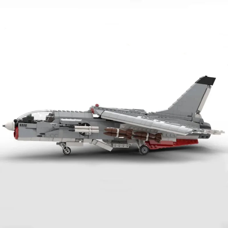 948PCS WW2 Military MOC F-8 Crusader USM aircraft model DIY creative ideas Fighter Plane Child Toy Assembly Puzzle Birthday Gift