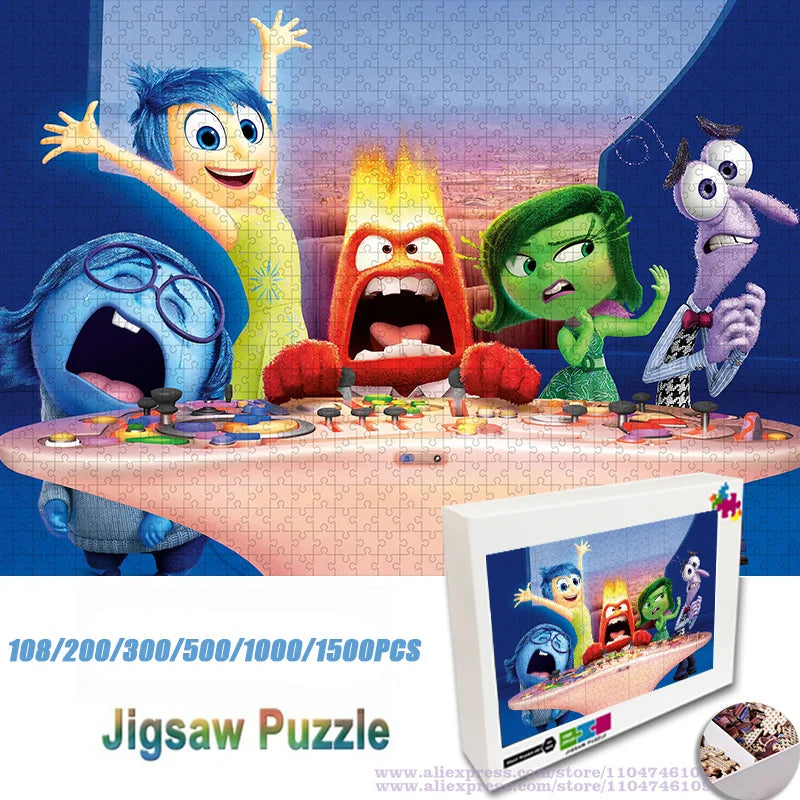 Movie Inside Out Puzzle Jigsaw 108/200/300/500/1000/1500Pcs Intelligence Puzzles Unisex Unique Puzzle with Print Gift Box