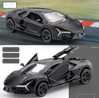 Three-Door Alloy Miniature Car Model Toy for Boys Children's Racing Car Sports Car Pullback Feature Collectible Vehicle Model