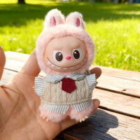 Fashion Two Fake Vests For Labubu4.0 Pin For Love Series Mini Doll Clothes Striped Shirt Set Trendy Outfit For 10cm Ropa Labubu