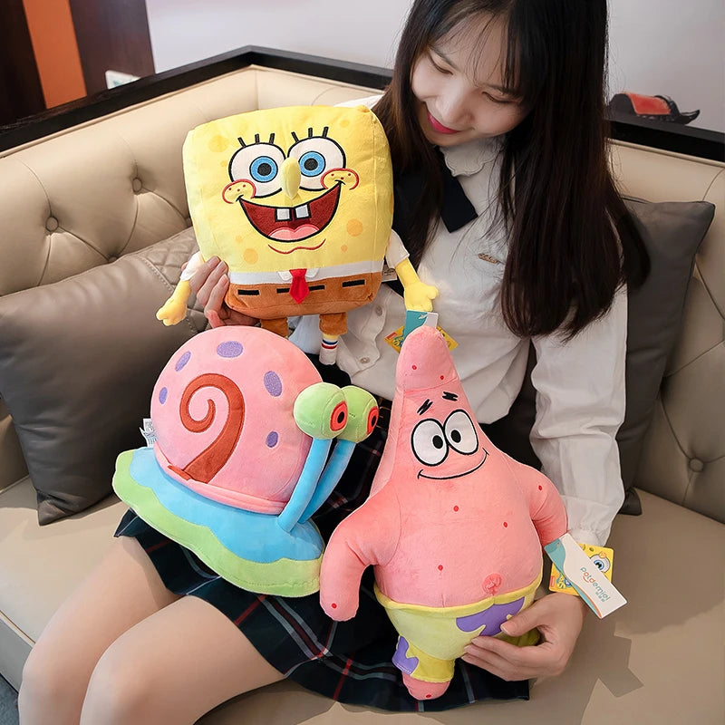 Anime Plushie Doll Spongebob Peluches Doll Squarepants Patrick Star Squidward Eugene Krabs Gary Kawaii Cartoon Stuffed Plush Toy