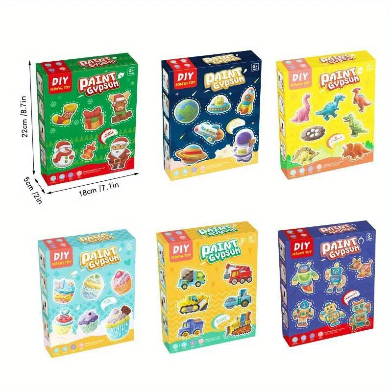 DIY Youth Stone Drawing Toys Graffiti Gypsum Drawing Educational Toys Handicraft Activity Games Dinosaur Decoration Set  Pod