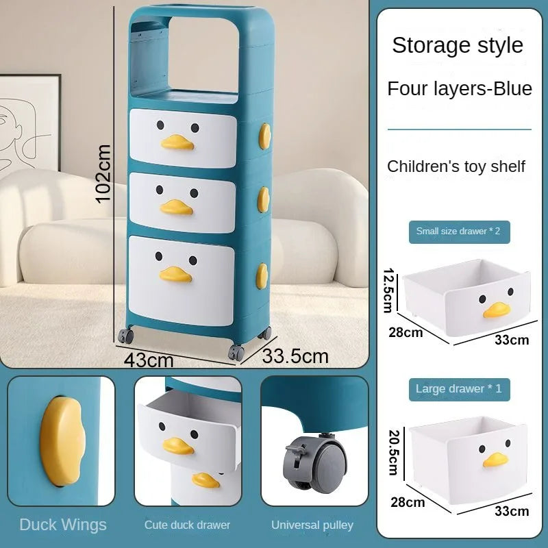Cartoon Bedside Table Children's Storage Cabinets Finishing Rack Cabinet Cosmetic Organizers Sundries Sorting Bedroom Furniture