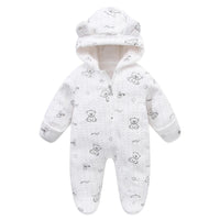 Newborn Baby Flannel Rompers Soft Warm Autumn Winter Bodysuit for Boys & Girls Cartoon Print Jumpsuit 0-19M Newborn Baby Clothes
