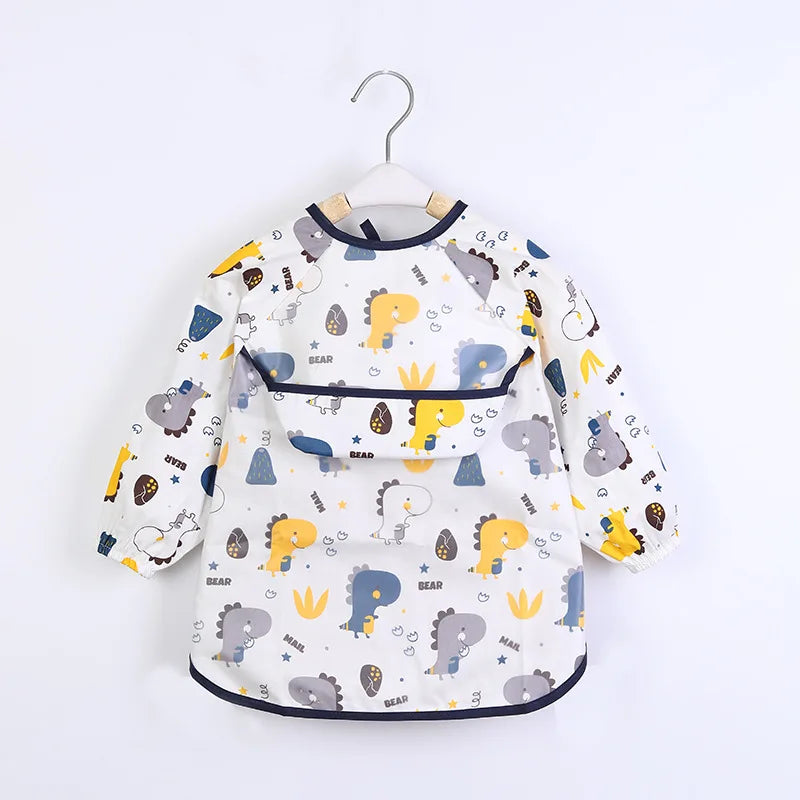 Kids Baby Bibs Toddler Waterproof Scarf Long Sleeve Apron Feeding Bibs for Infant