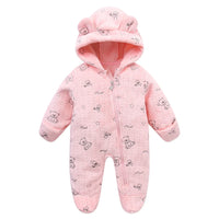 Newborn Baby Flannel Rompers Soft Warm Autumn Winter Bodysuit for Boys & Girls Cartoon Print Jumpsuit 0-19M Newborn Baby Clothes