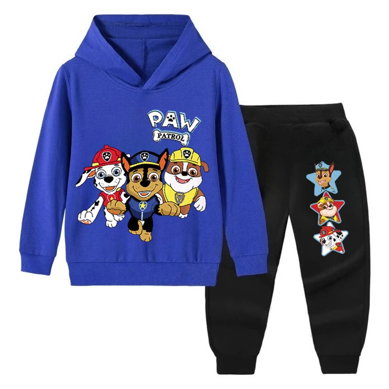 PAW Patrol Thin Hoodies Sweatshirts Children's Sets Child Boy Tops + Pants 2 Pcs Suits Kids Boys Cartoon Printed Tracksuits Set