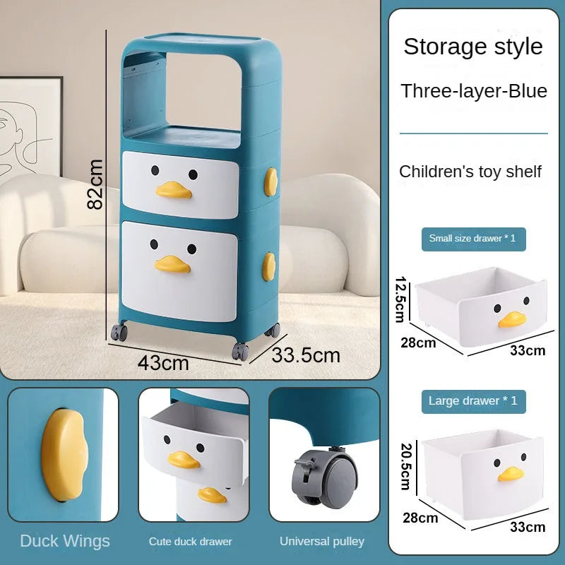 Cartoon Bedside Table Children's Storage Cabinets Finishing Rack Cabinet Cosmetic Organizers Sundries Sorting Bedroom Furniture