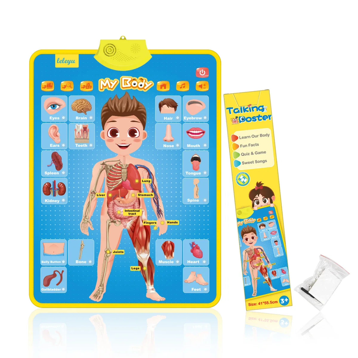 Electronic Interactive Alphabet Wall Chart Toddler Learning Educational ABC Poster for Kids Ages 2-5 Christmas Birthday Gifts