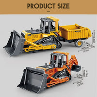 1/24 Multi-Functional Bulldozer Model SimulationTruck Double-Head Car Forklift Inertial Transport Vehicle Toys for Boys Kid Gift