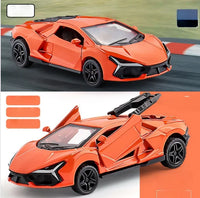 Three-Door Alloy Miniature Car Model Toy for Boys Children's Racing Car Sports Car Pullback Feature Collectible Vehicle Model