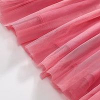 Kids Clothes Children's Clothing 2025 Autumn Cotton Baby Girls Cartoon Long Sleeves Flowers Mesh Dresses 2-7 year