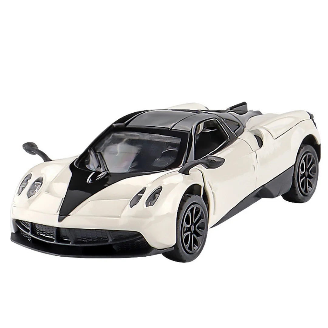 Three-Door Alloy Miniature Car Model Toy for Boys Children's Racing Car Sports Car Pullback Feature Collectible Vehicle Model