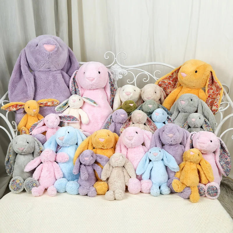Shy Floppy Ear Bunny Plush Toy, Soft Stuffed Animal Doll for Girls, Cute Easter Valentine Birthday Gift for Kids, Friends
