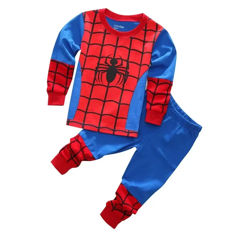 Halloween Superhero Spiderman Kids Pyjamas Set Cartoon Long Sleeve Sleepwear Boys Girls Christmas Hero Cosplay Pajamas Homewear