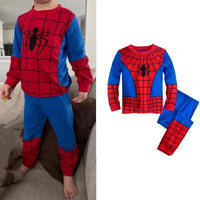 Halloween Superhero Spiderman Kids Pyjamas Set Cartoon Long Sleeve Sleepwear Boys Girls Christmas Hero Cosplay Pajamas Homewear