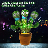 Dancing Cactus 120 Song Speaker Talking Usb Battery Voice Repeat Plush Cactu Dancer Toy Talk Plushie Stuffed Toys For Kids Gift
