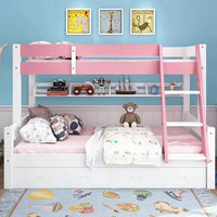Bunk Beds for Children - Modern Simple Design - Solid Wood Construction with Storage Function - Ideal for Kids Bunk Bed Kid Bed