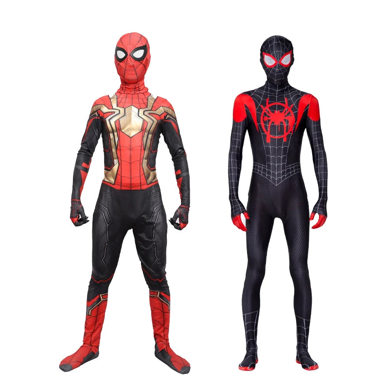 Spiderman Cosplay Fantasy Costumes Jumpsuit for Boys Girls Miles Morales Superhero Halloween Carnival Zentai Bodysuit