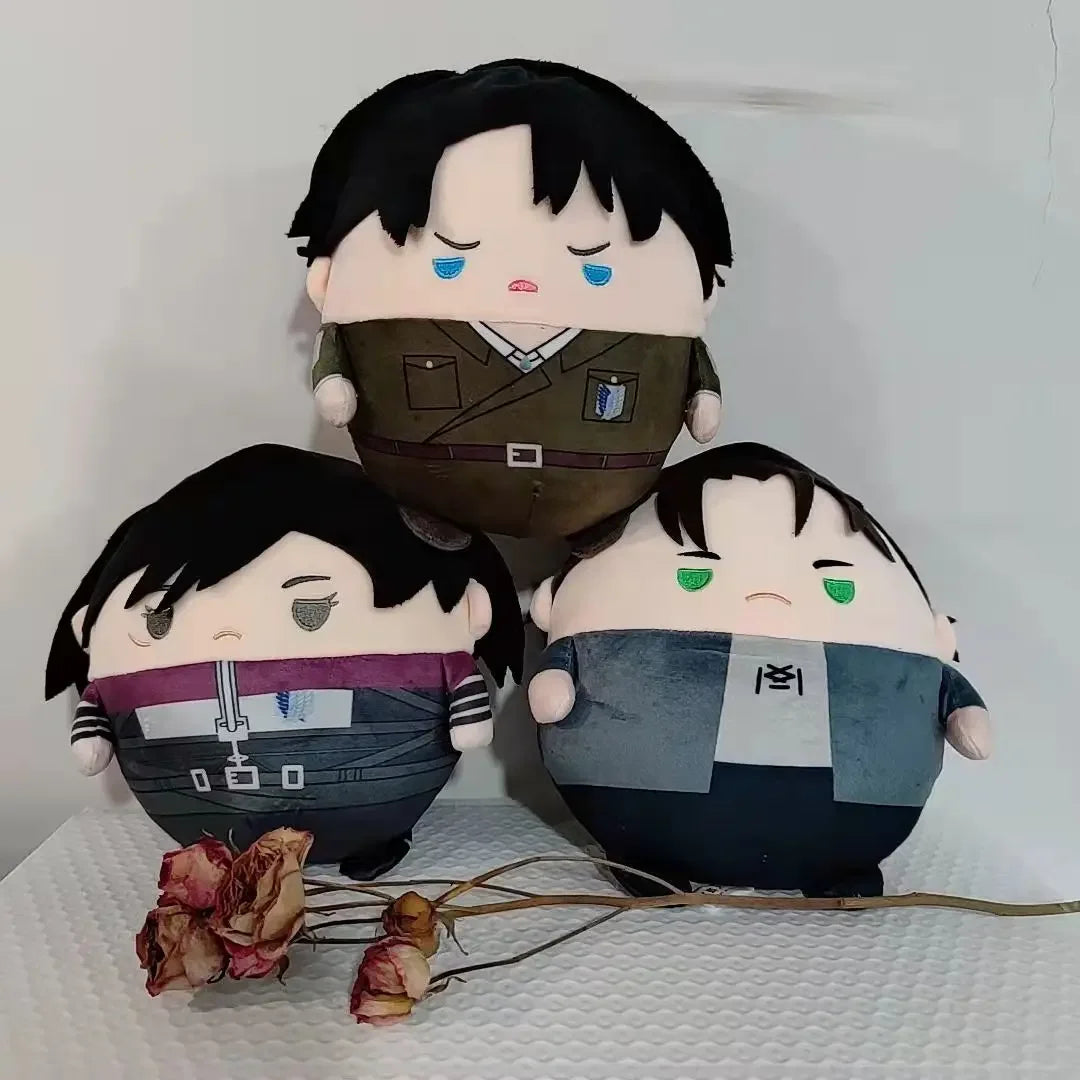 23cm Levi Ackerman Cosplay Plush Doll Toy Anime Eren Mikasa Cute Soft Stuffed Pillow Christmas Thanksgiving Gift